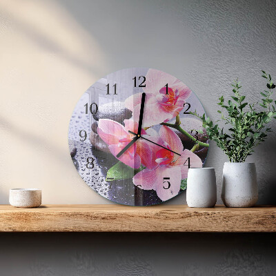 Round wall clock Orchid