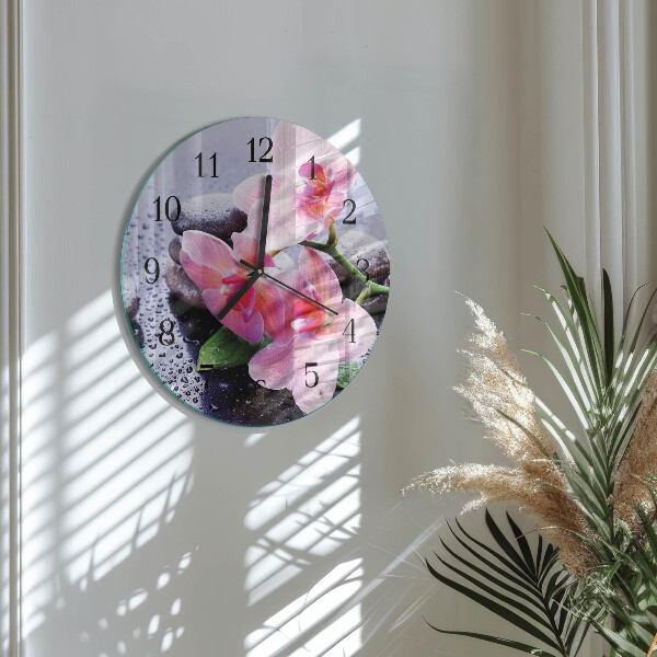 Round wall clock Orchid
