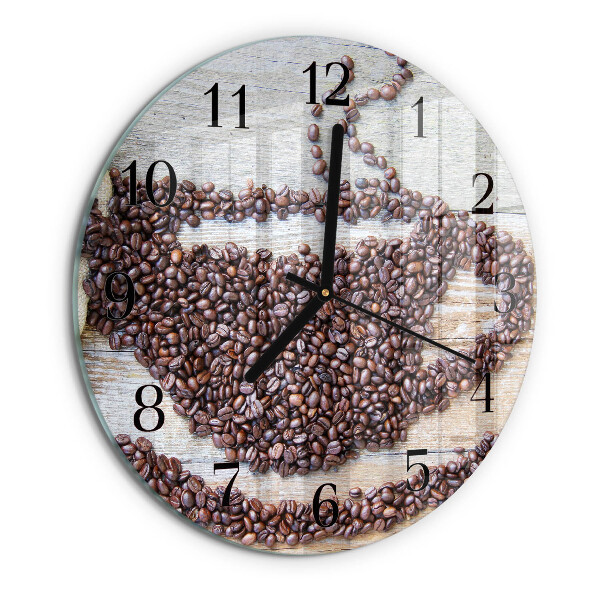Round wall clock Coffee Beans