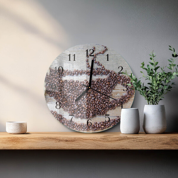 Round wall clock Coffee Beans