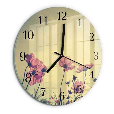 Round wall clock Flowers