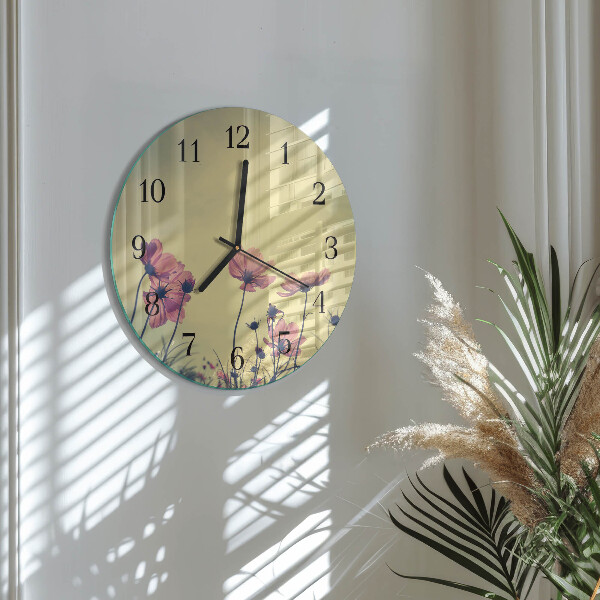 Round wall clock Flowers