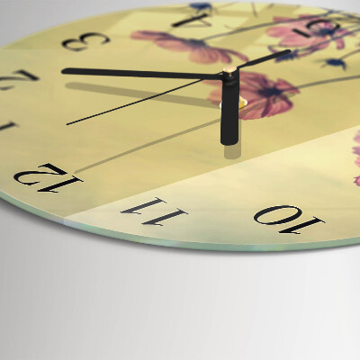 Round wall clock Flowers