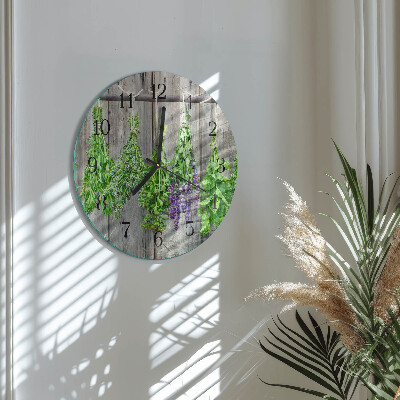 Round wall clock Herbs