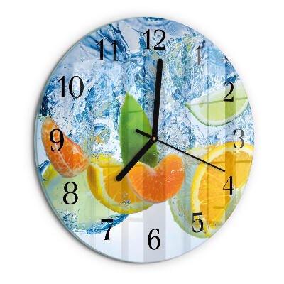 Round wall clock Citrus Plant