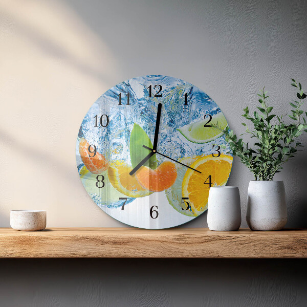 Round wall clock Citrus Plant