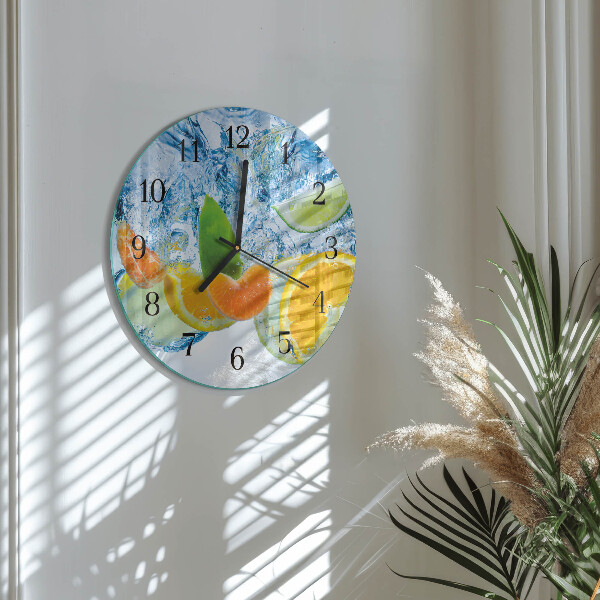 Round wall clock Citrus Plant