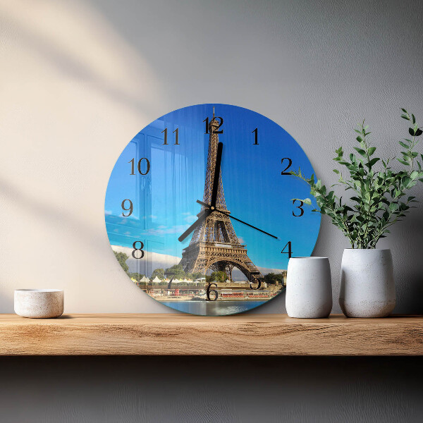 Round wall clock Eiffel Tower Paris