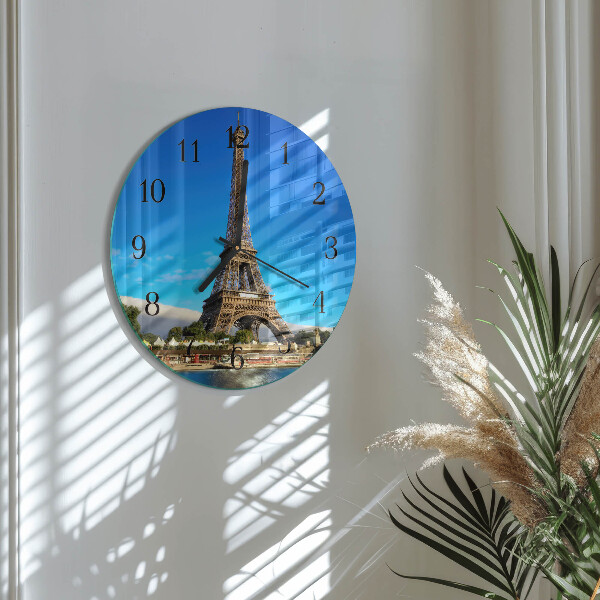Round wall clock Eiffel Tower Paris