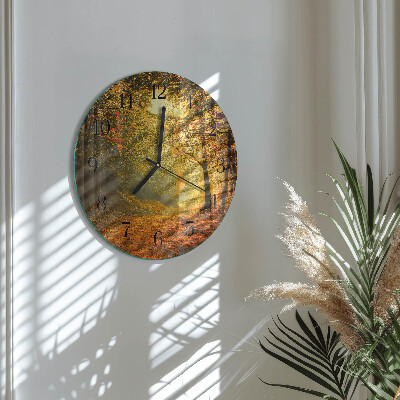 Round wall clock Autumn in the Forest