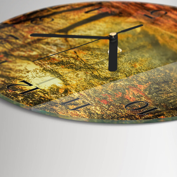 Round wall clock Autumn in the Forest