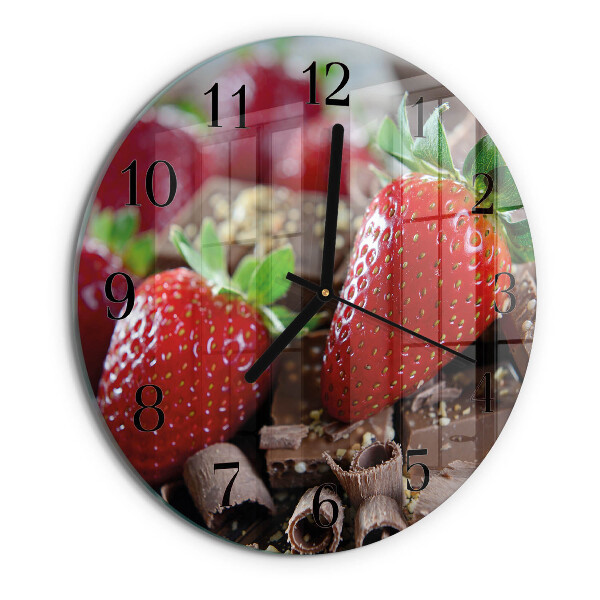 Round wall clock Strawberries