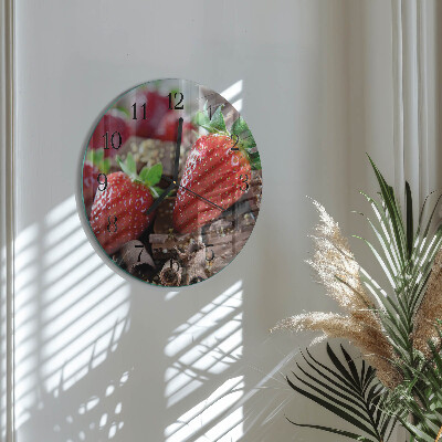 Round wall clock Strawberries