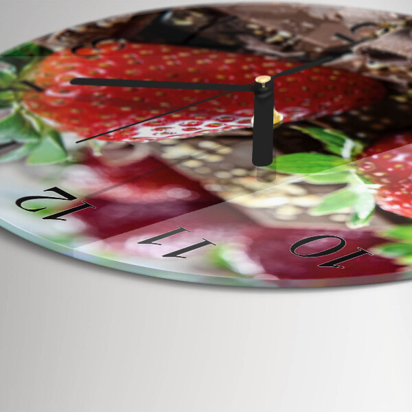 Round wall clock Strawberries