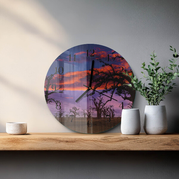 Round wall clock Trees