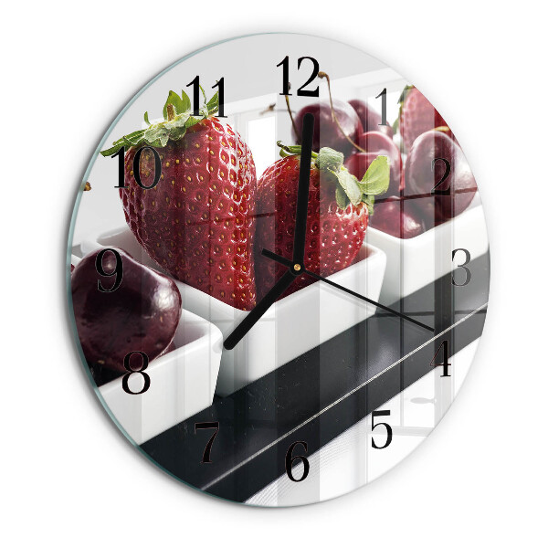 Round wall clock Strawberries