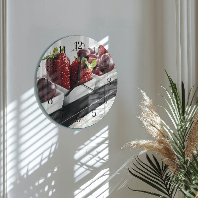 Round wall clock Strawberries
