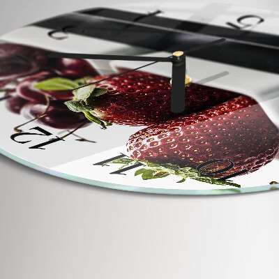 Round wall clock Strawberries