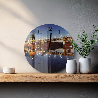 Round wall clock River Bridge
