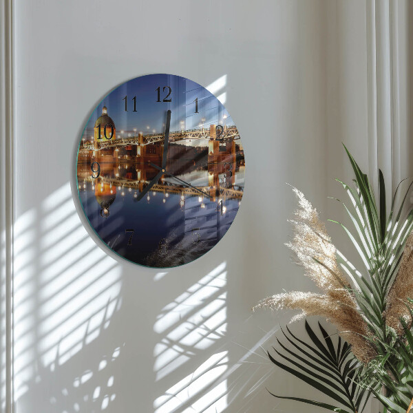 Round wall clock River Bridge