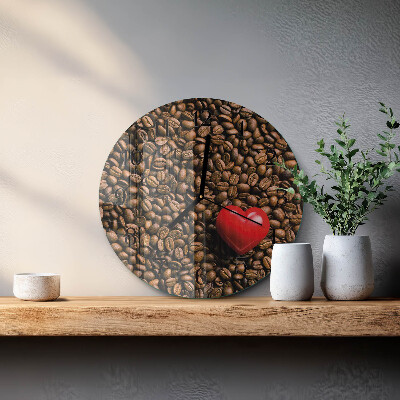 Round wall clock Coffee Beans