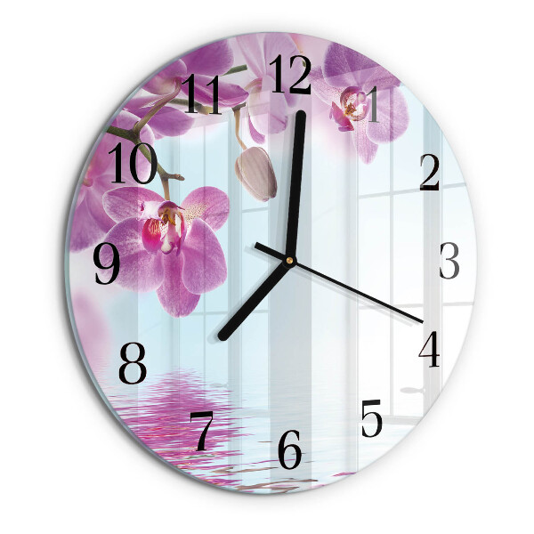 Round wall clock Orchid