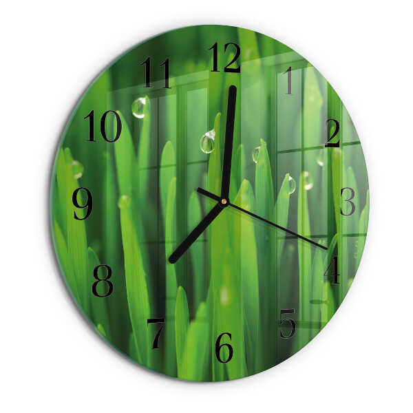 Round wall clock Grass