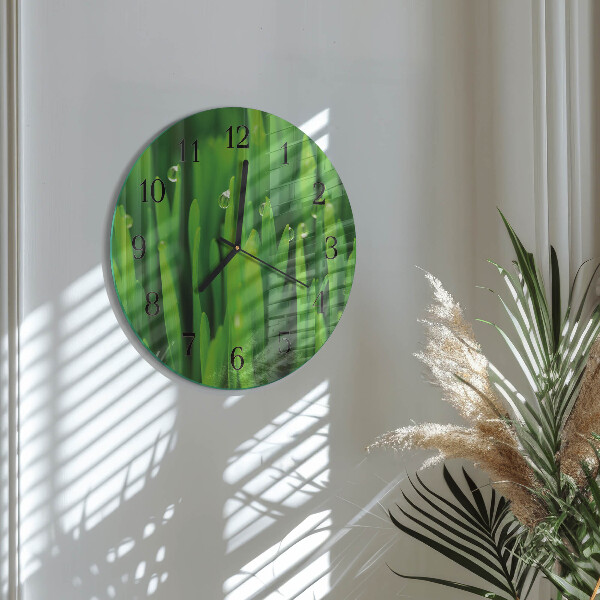 Round wall clock Grass