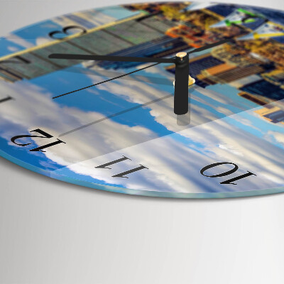 Round wall clock Sailboats