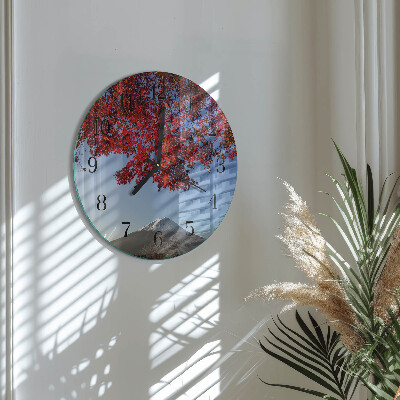 Round wall clock Mountain Leaves