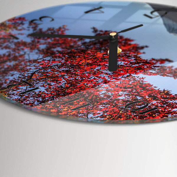 Round wall clock Mountain Leaves