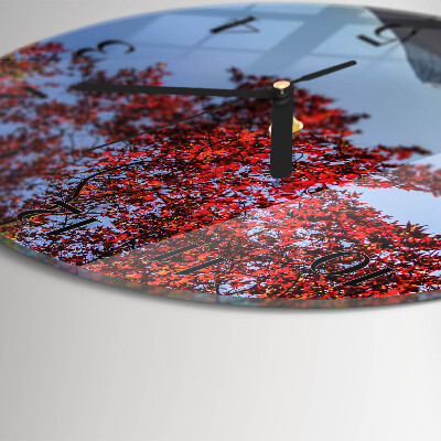 Round wall clock Mountain Leaves