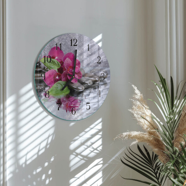 Round wall clock Orchid