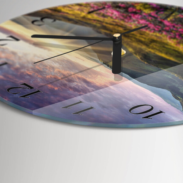 Round wall clock Landscape