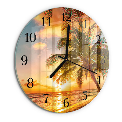 Round wall clock Sunset