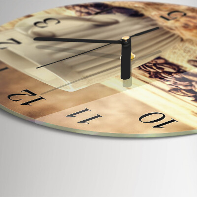 Round wall clock Coffee