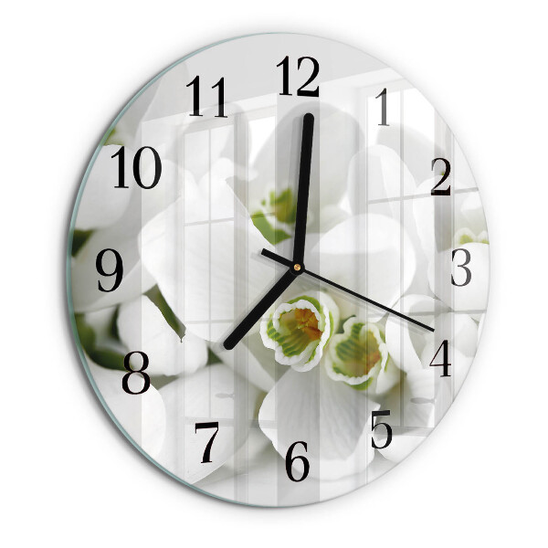 Round wall clock Flowers