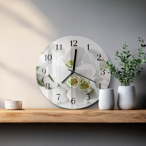 Round wall clock Flowers