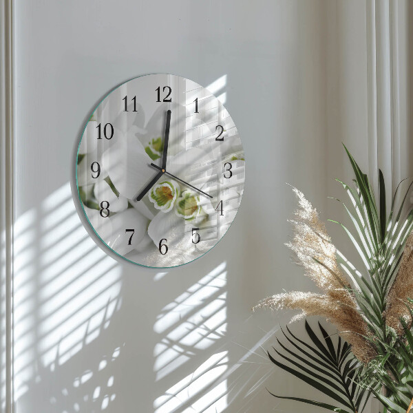 Round wall clock Flowers