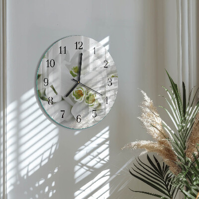 Round wall clock Flowers