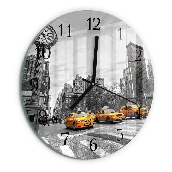 Round wall clock Taxi