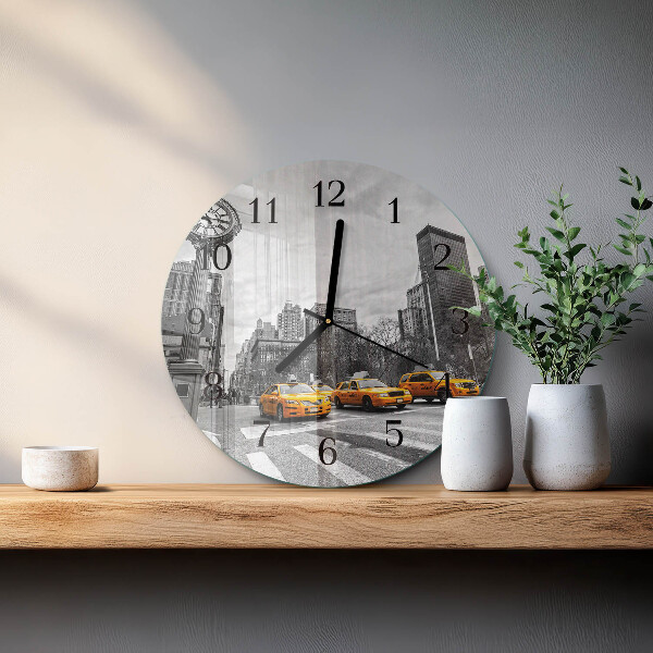 Round wall clock Taxi