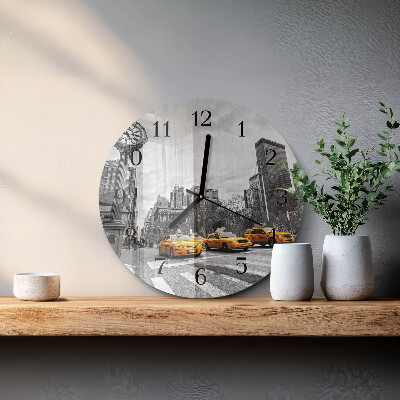Round wall clock Taxi