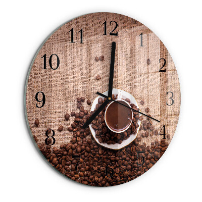 Round wall clock Coffee Beans