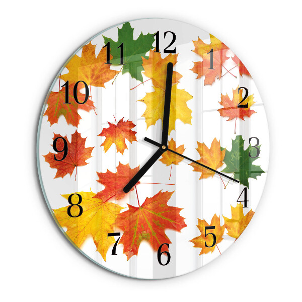 Round wall clock Leaves