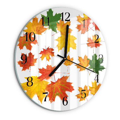 Round wall clock Leaves