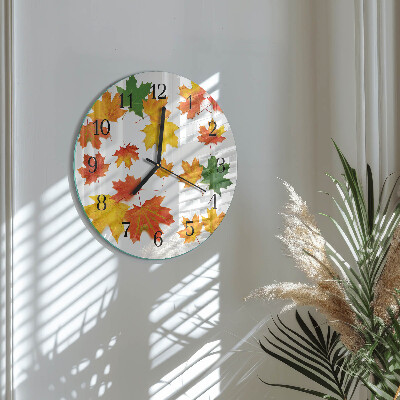 Round wall clock Leaves