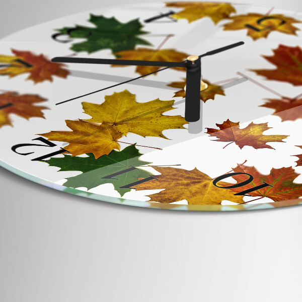Round wall clock Leaves