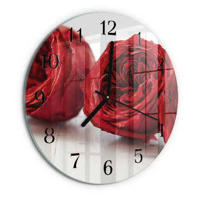 Round wall clock Flowers