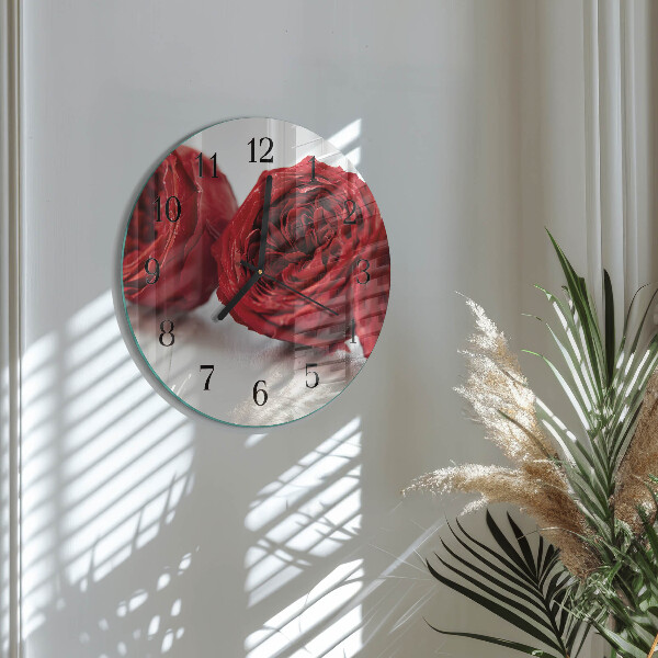Round wall clock Flowers